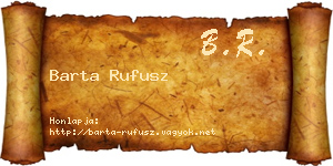 Barta Rufusz névjegykártya
